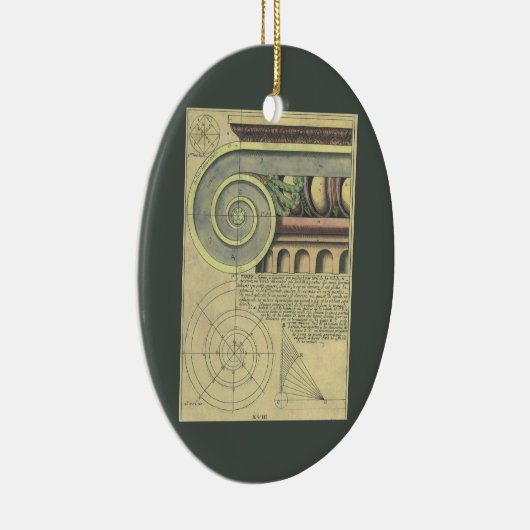  architectuur; Kapitaalvolume van Vignola Keramisch Ornament (Rechts)