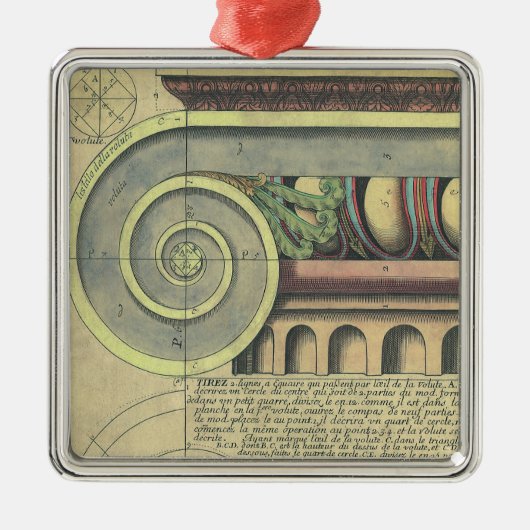  architectuur; Kapitaalvolume van Vignola Metalen Ornament (Voorkant)