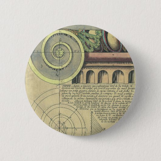  architectuur; Kapitaalvolume van Vignola Ronde Button 5,7 Cm (Voorkant)