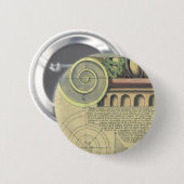  architectuur; Kapitaalvolume van Vignola Ronde Button 5,7 Cm (Voorkant /achterkant)
