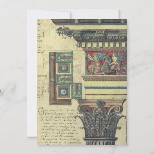  architectuur, kolom met cornice (Voorkant)