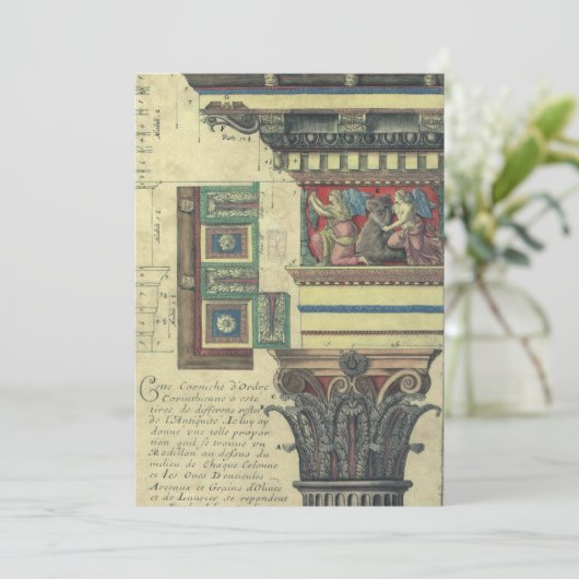  architectuur, kolom met cornice (Staand voorkant)