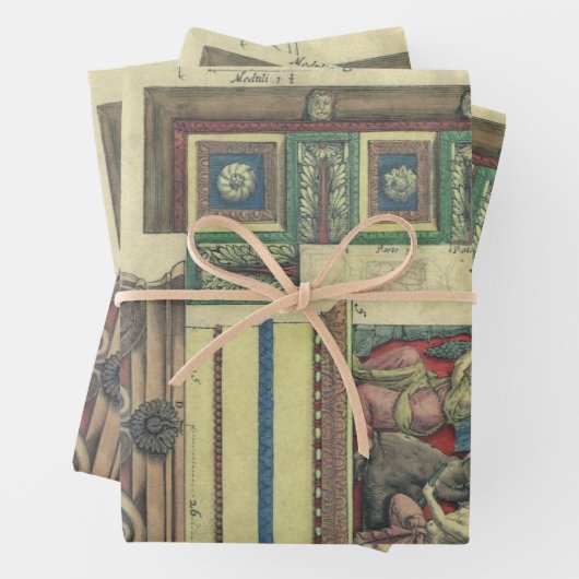  architectuur, kolom met cornice inpakpapier vel (In situ)