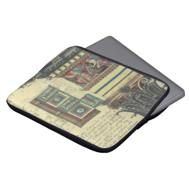  architectuur, kolom met cornice laptop sleeve (Voorkant top)