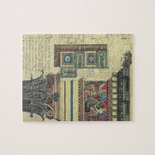  architectuur, kolom met cornice legpuzzel (Horizontaal)