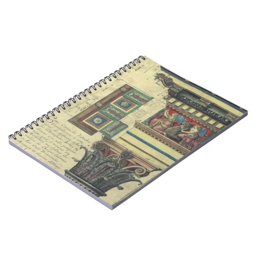  architectuur, kolom met cornice notitieboek (Linkerzijde)