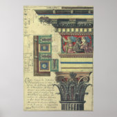 architectuur, kolom met cornice poster (Voorkant)