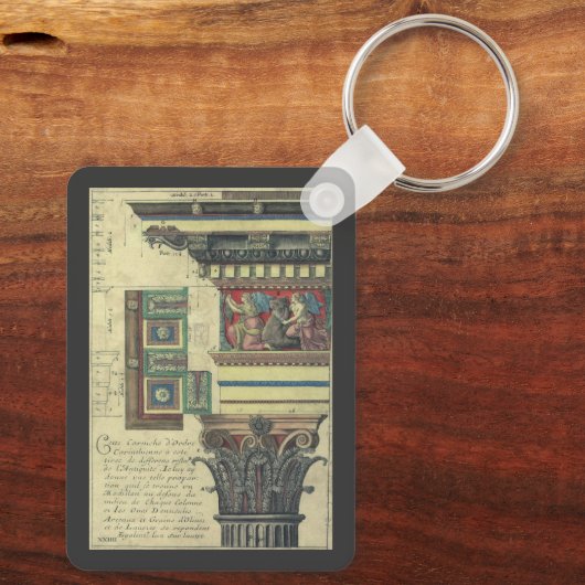  architectuur, kolom met cornice sleutelhanger (Achterkant)