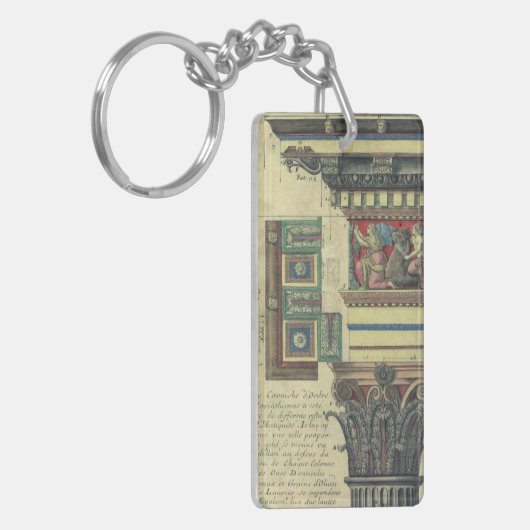 architectuur, kolom met cornice sleutelhanger (Voorkant Links)