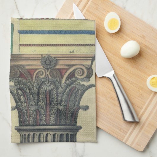  architectuur, kolom met cornice theedoek (Quarter Fold)