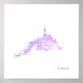 Architectuur Le Mont Saint Michel France Poster (Voorkant)