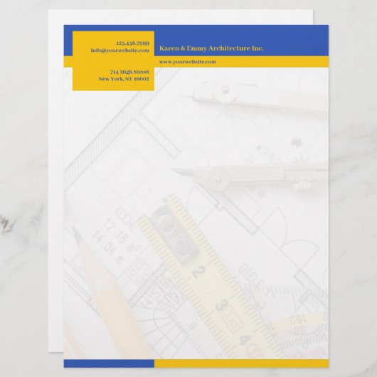 Architectuur Letterhead Persoonlijk Briefhoofd (Voorkant / Achterkant)