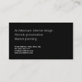 Architectuur Master Planning Interieur Design Box Visitekaartje (Achterkant)