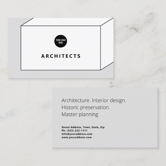 Architectuur Master Planning Interieur Design Box Visitekaartje (Voorkant / Achterkant)