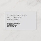 Architectuur Master Planning Interieur Design Box Visitekaartje (Achterkant)