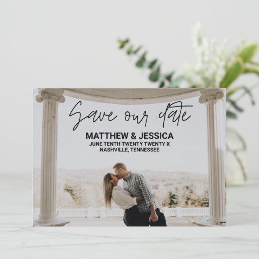Architectuur Modern Sparen de Datum Save The Date (Staand voorkant)