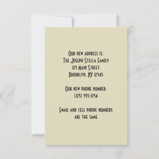 Architectuur NYC Brug, Verandering van Adres Aankondiging (Achterkant)