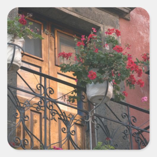 Architectuur op straat van San Miguel de Vierkante Sticker (Voorkant)