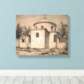 Architectuur Oude Orthodoxe Kerk ruïnes tekening Canvas Afdruk (Insitu (Houten vloer))