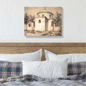 Architectuur Oude Orthodoxe Kerk ruïnes tekening Canvas Afdruk (Insitu (Slaapkamer))