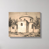 Architectuur Oude Orthodoxe Kerk ruïnes tekening Canvas Afdruk (Voorkant)