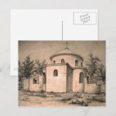 Architectuur Oude Orthodoxe Kerk Tekening Kunst Briefkaart (Voorkant / Achterkant)