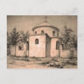 Architectuur Oude Orthodoxe Kerk Tekening Kunst Briefkaart (Voorkant)