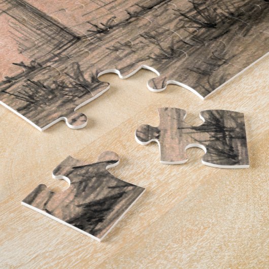 Architectuur Oude Orthodoxe Kerk Tekening Kunst Legpuzzel (Zijkant)