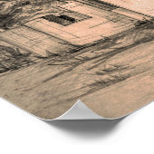 Architectuur Oude Orthodoxe Kerk Tekening Kunst Poster (Hoek)