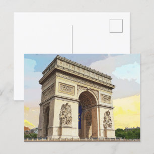 Architectuur Parijs Frankrijk Arc de Triomphe Briefkaart
