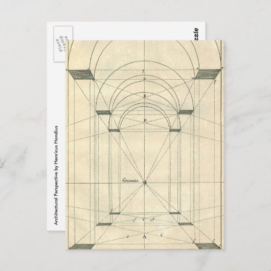  architectuur, perspectief renaissance Arch Briefkaart (Voorkant / Achterkant)