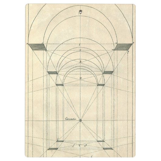 architectuur, perspectief renaissance Arch Klembord (Achterkant)