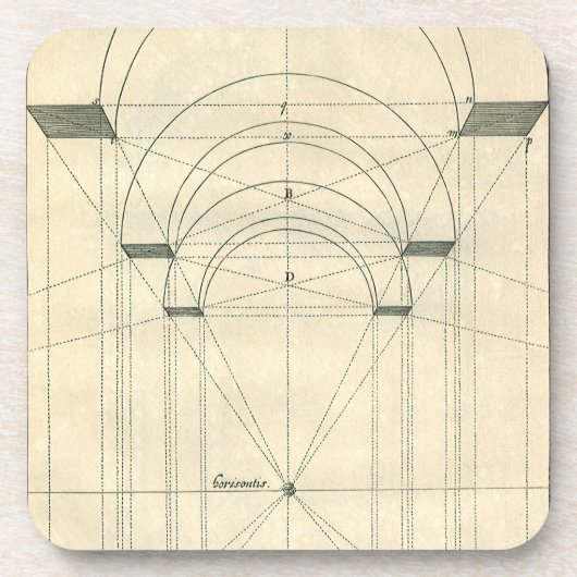 architectuur, perspectief renaissance Arch Onderzetter (Voorkant)
