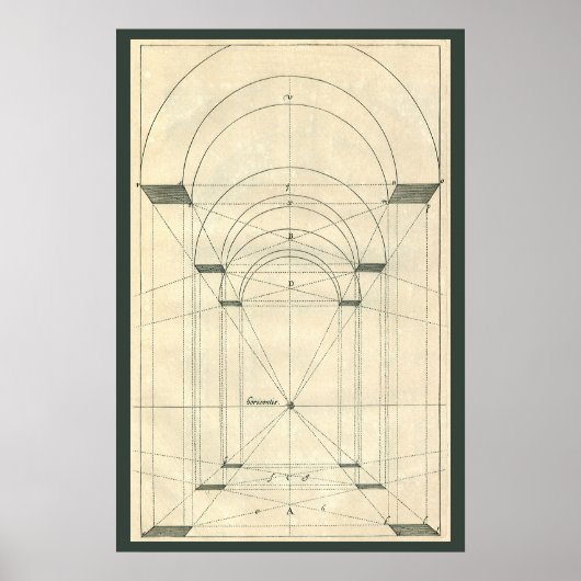 architectuur, perspectief renaissance Arch Poster (Voorkant)
