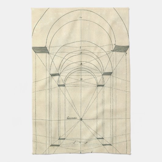 architectuur, perspectief renaissance Arch Theedoek (Verticaal)