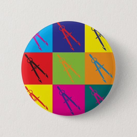 Architectuur Pop Art Ronde Button 5,7 Cm (Voorkant)