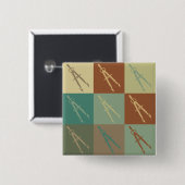 Architectuur Pop Art Vierkante Button 5,1 Cm (Voorkant /achterkant)