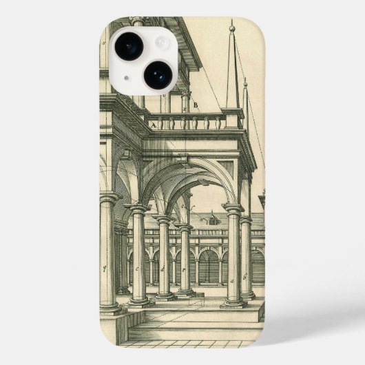  Architectuur, Roman Courtyard met Kolommen Case-Mate iPhone Case (Achterkant)