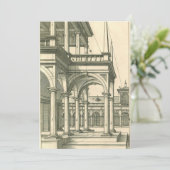 Architectuur, Roman Courtyard met Kolommen Kaart (Staand voorkant)