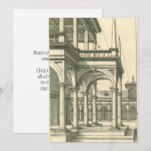 Architectuur, Roman Courtyard met Kolommen Kaart (Voorkant / Achterkant)