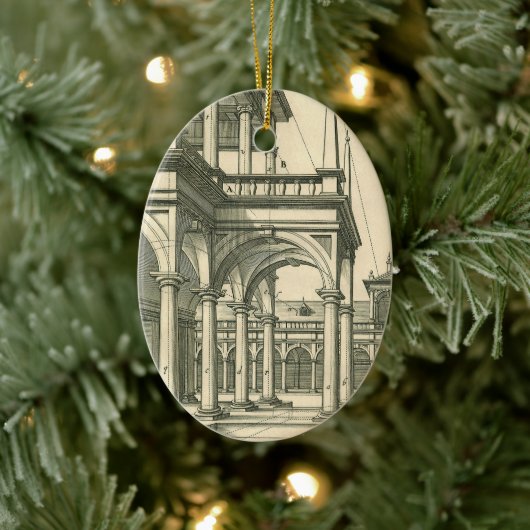  Architectuur, Roman Courtyard met Kolommen Keramisch Ornament (Boom)