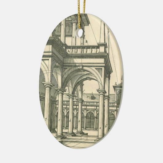  Architectuur, Roman Courtyard met Kolommen Keramisch Ornament (Links)