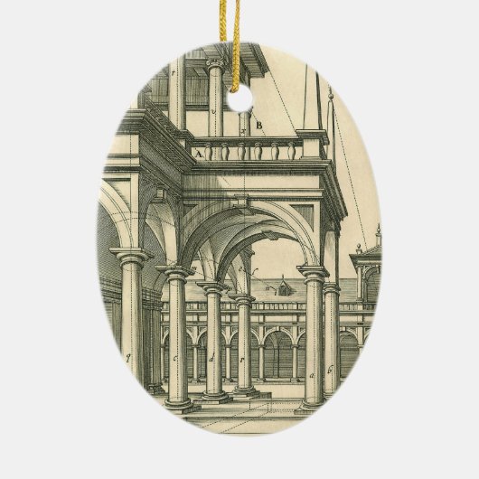  Architectuur, Roman Courtyard met Kolommen Keramisch Ornament (Achterkant)