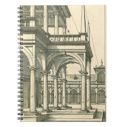  Architectuur, Roman Courtyard met Kolommen Notitieboek (Voorkant)