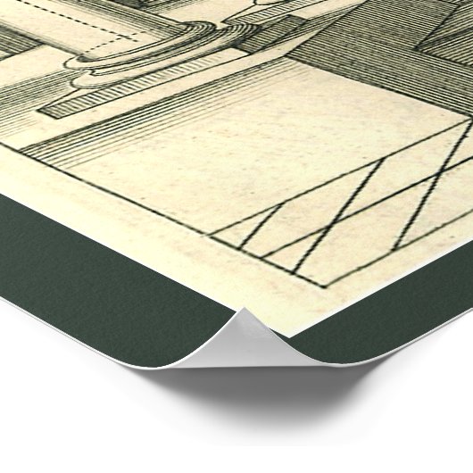  Architectuur, Roman Courtyard met Kolommen Poster (Hoek)