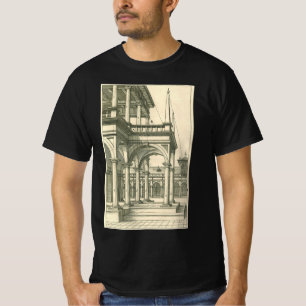  Architectuur, Roman Courtyard met Kolommen T-shirt