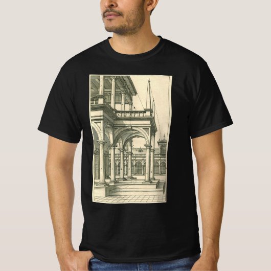 Architectuur, Roman Courtyard met Kolommen T-shirt (Voorkant)