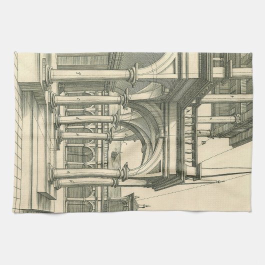  Architectuur, Roman Courtyard met Kolommen Theedoek (Horizontaal)