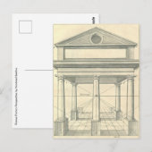 architectuur, Romein Portico met kolommen Briefkaart (Voorkant / Achterkant)