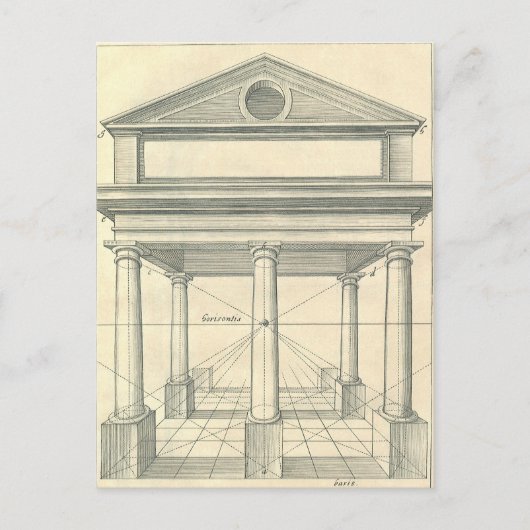 architectuur, Romein Portico met kolommen Briefkaart (Voorkant)